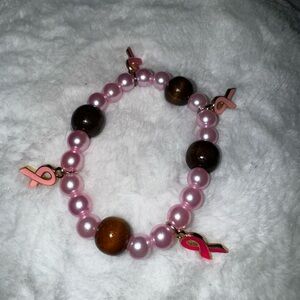 Breast cancer charm bracelet